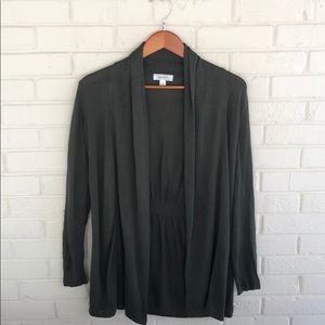 Dress Barn Olive Green Long Open Cardigan S